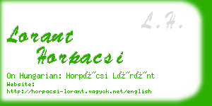 lorant horpacsi business card